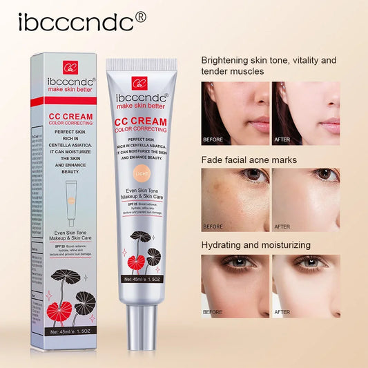 Color Correcting CC Cream and Natural Foundation for Daily Facial Makeup