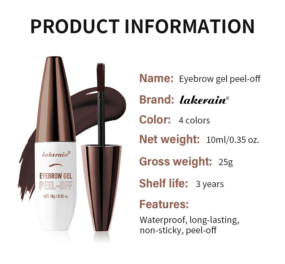 Peel Off Eyebrow Gel and Tint Cream for Long Lasting Natural Brow Definition - 18