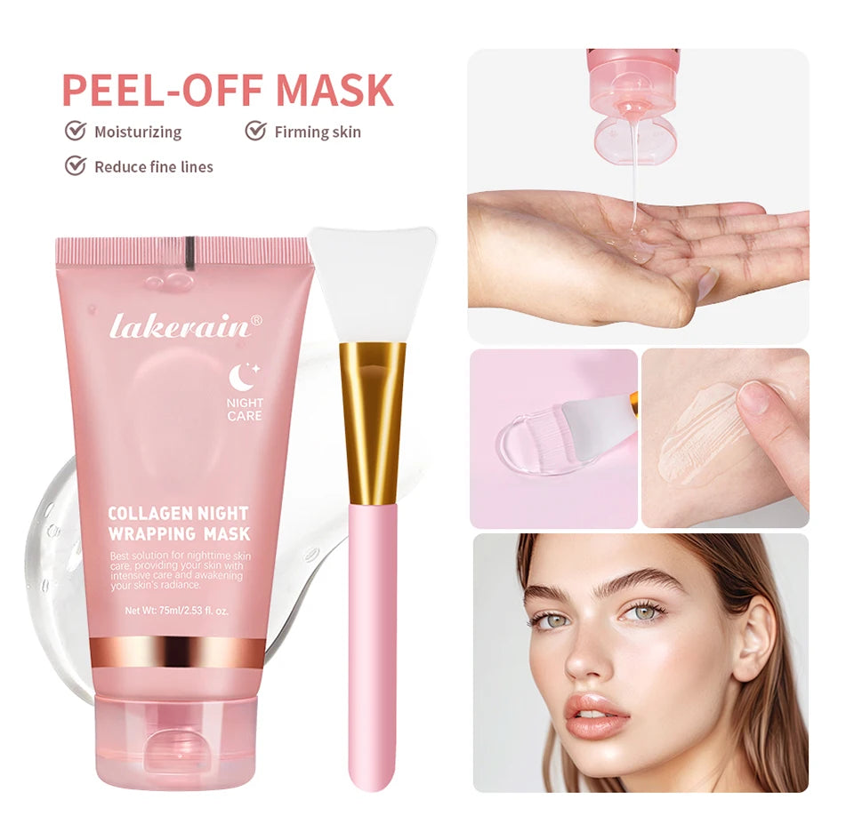 Collagen Night Wrapping Mask and Peel Off Facial Treatment for Overnight Repair - 8
