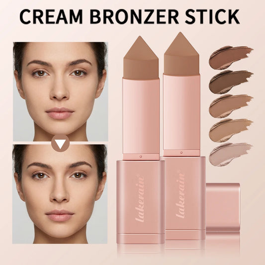 Cream Bronzing Stick and Contour Shaping Makeup for a Natural Sun Kissed Glow