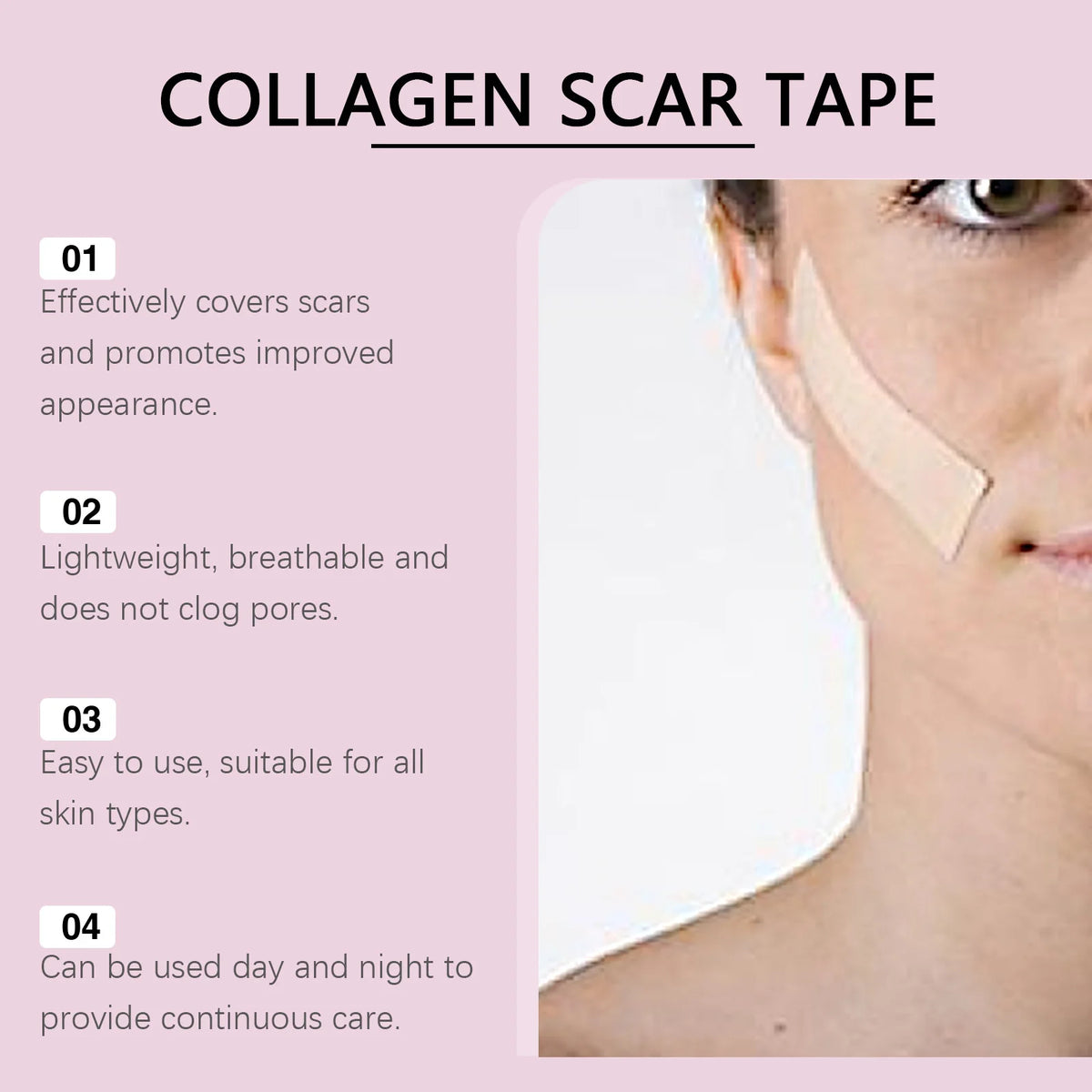 Silicone Collagen Scar Tape and Wrinkle Patch for Smoother Skin and Better Texture