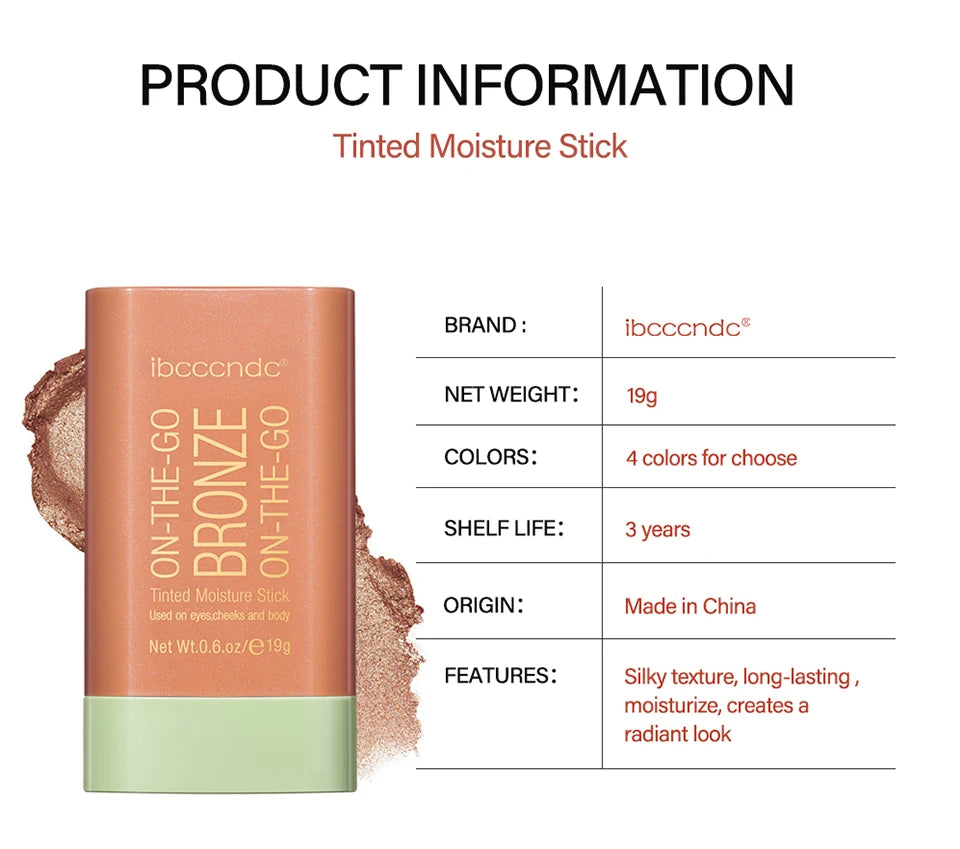 Contour Bronzer Stick and Face Sculpting Makeup for Daily Glowing Complexion
