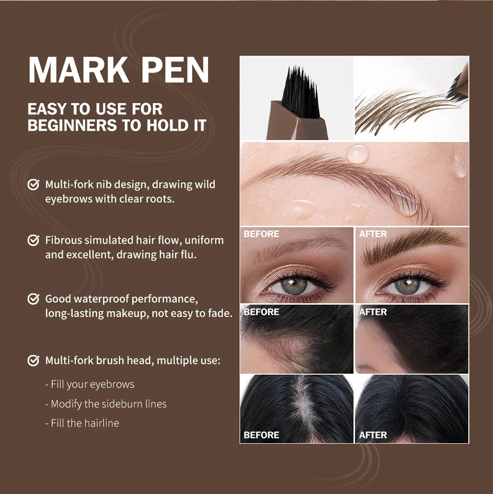 Liquid Eyebrow Pen and Tattoo Brow Tint for Natural Definition and Daily Makeup - 14