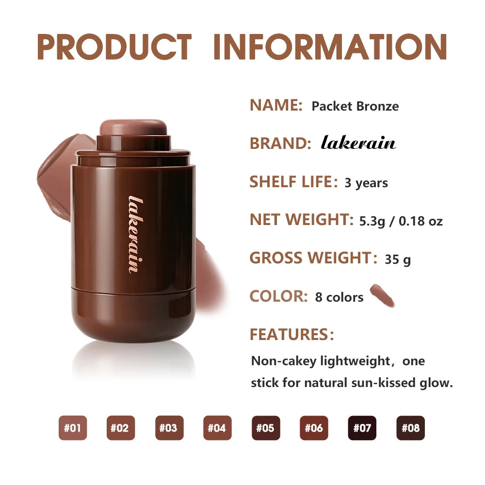 Cream Bronzer Stick and Face Contour Makeup for achieving a sun-kissed look