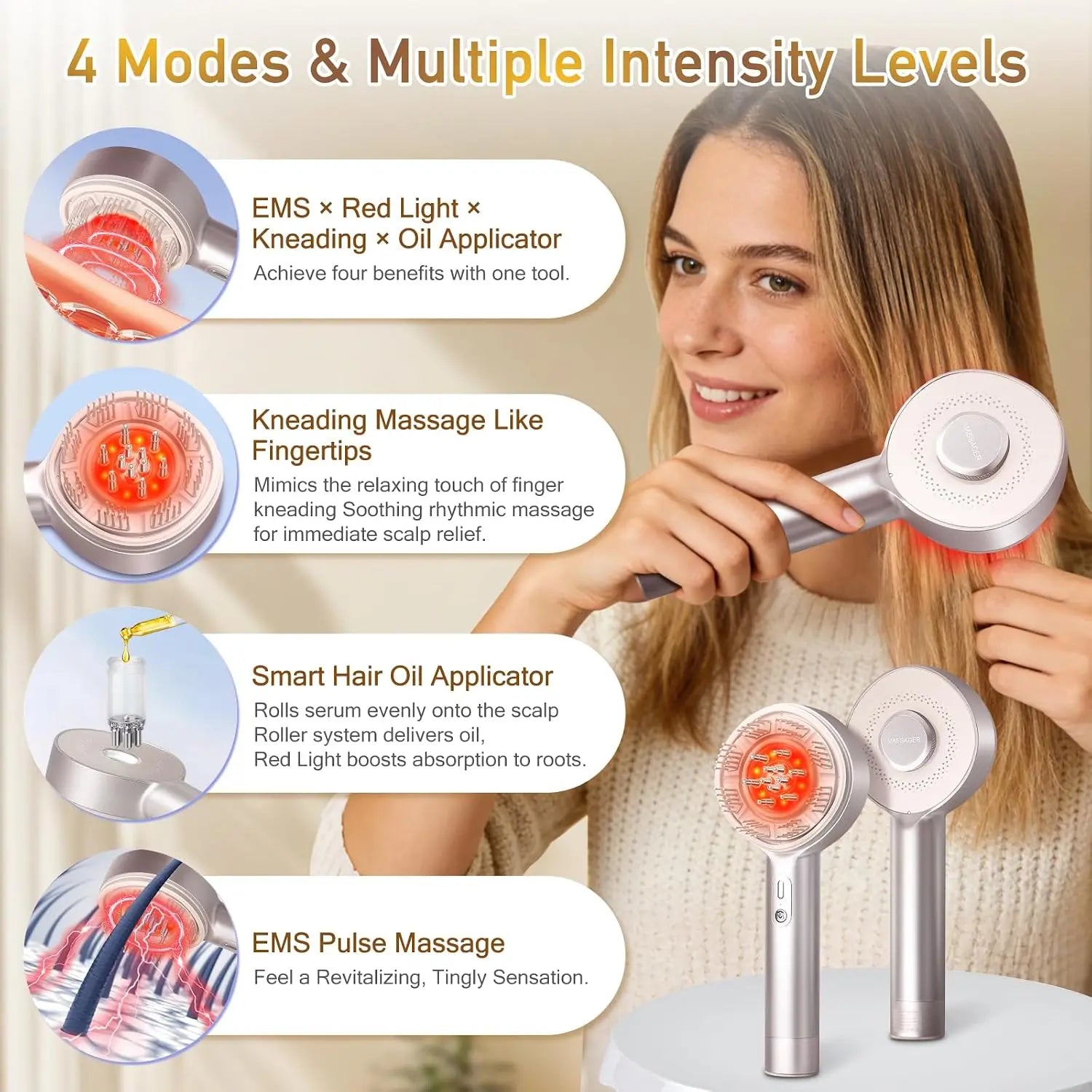 Electric Scalp Massager and Hair Oil Applicator Brush for Daily Hair Care - 2