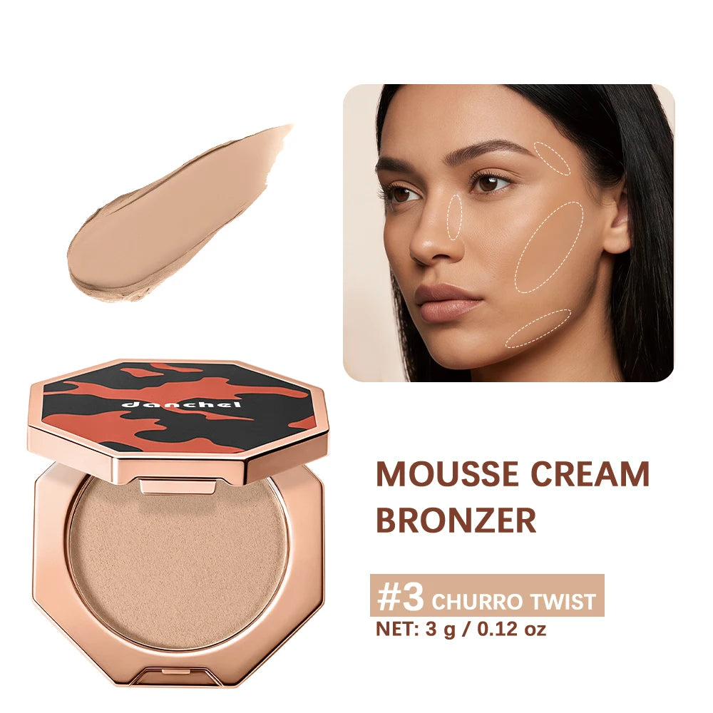 Cream Mousse Bronzer and Face Contour Makeup for Daily Sculpting and Tanning