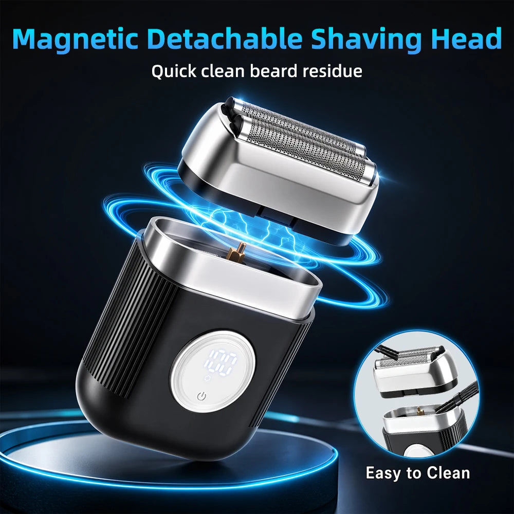 Electric Foil Shaver and Portable Beard Trimmer for Daily Grooming and Travel