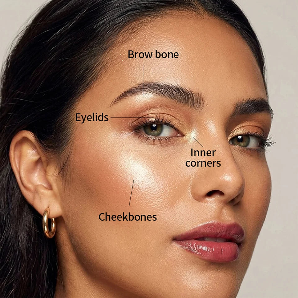 Highlighting Eye and Cheek Palette and Shimmer Makeup Kit for Radiant Daily Looks