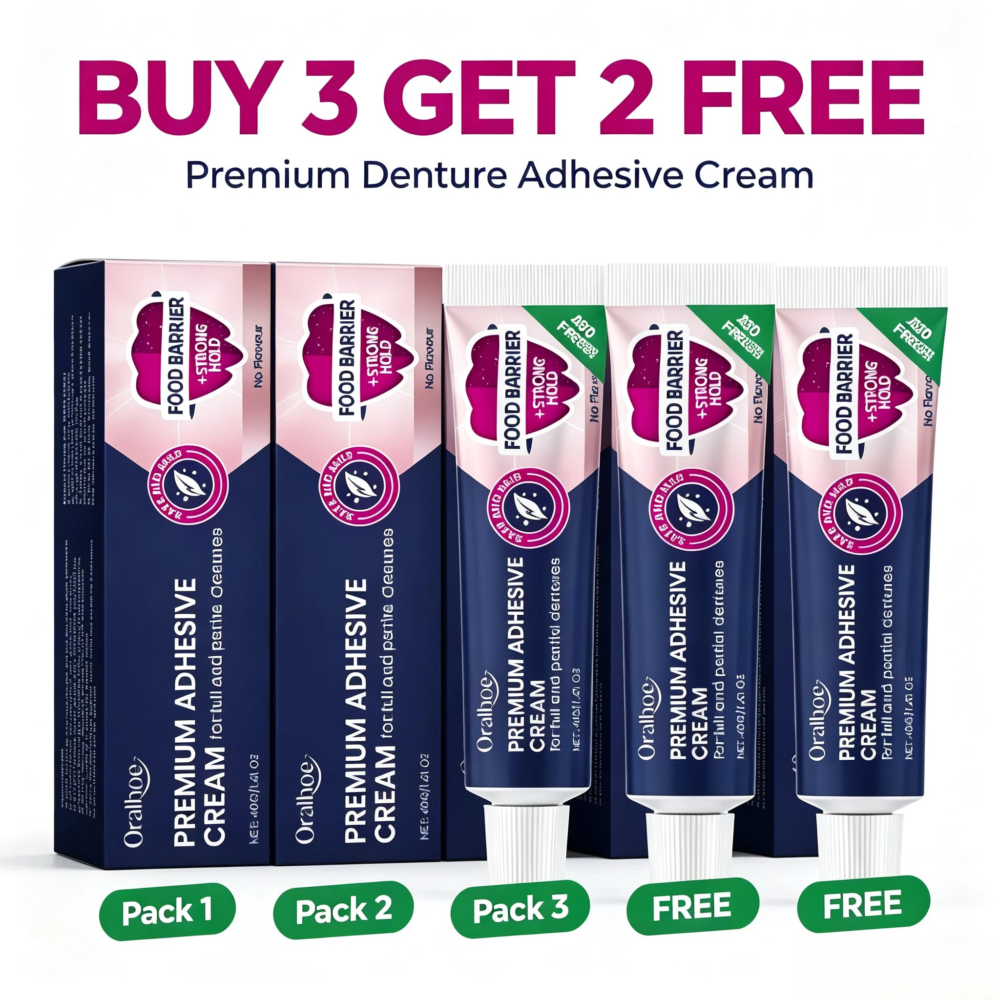 Denture Adhesive Cream and Secure Fix Glue for Full and Partial Denture Wearers - 7