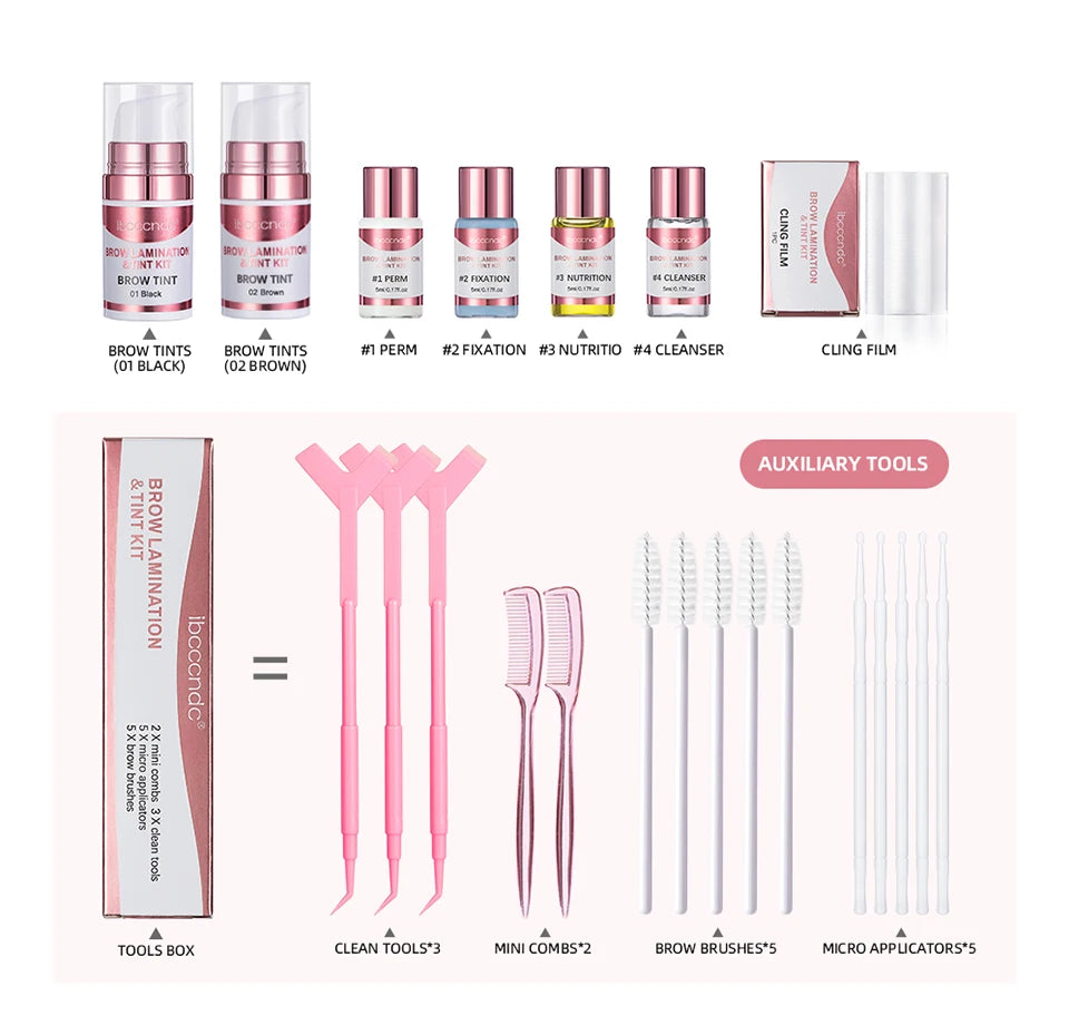 Brow Lamination and Eyebrow Tinting Kit for Professional Salon Results at Home
