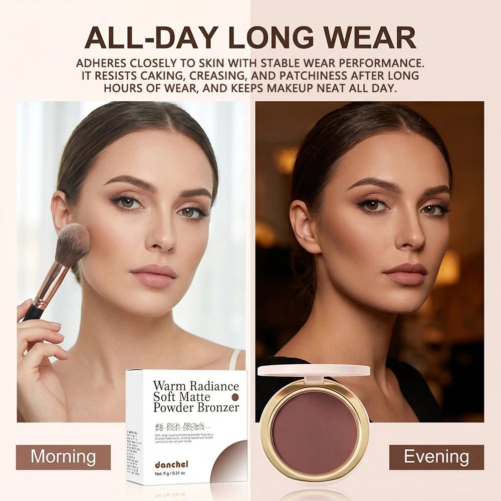 Pressed Bronzer Powder and Face Contour Makeup for Natural Sun Kissed Glow