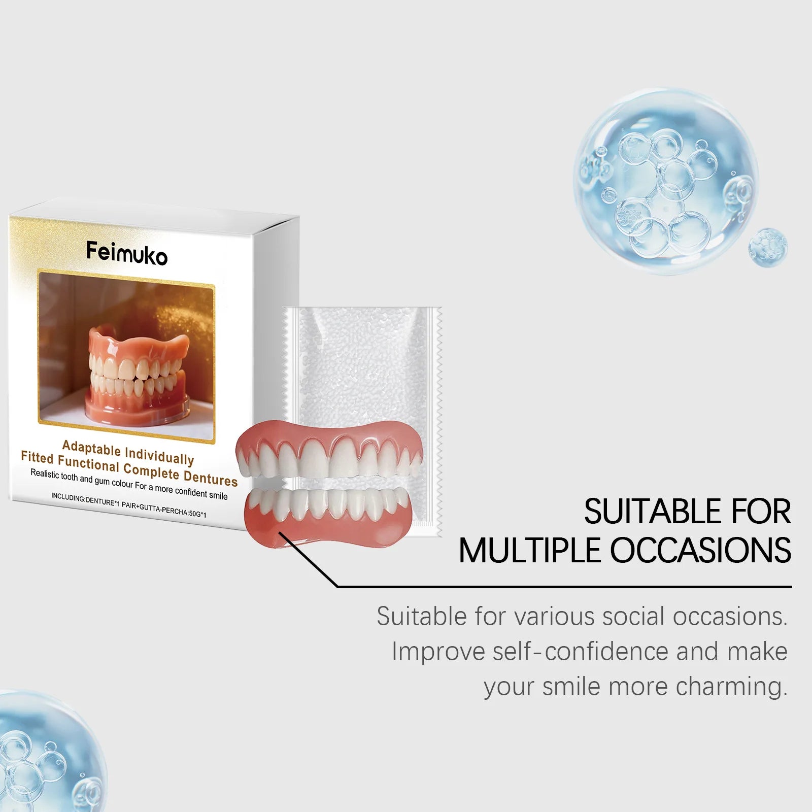 Denture Decoration Set and Fake Teeth Liners for Instant Smile Makeover at Home - 15