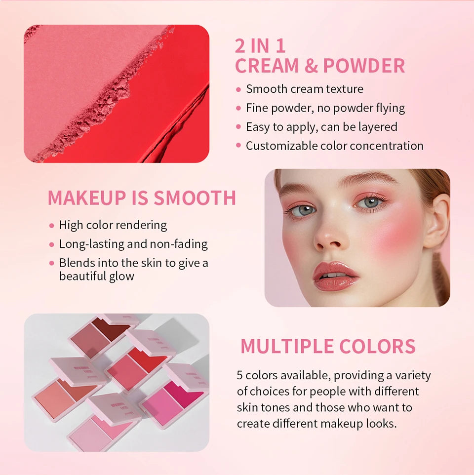 Cream and Powder Blush duo for a flawless long lasting natural makeup glow - 12