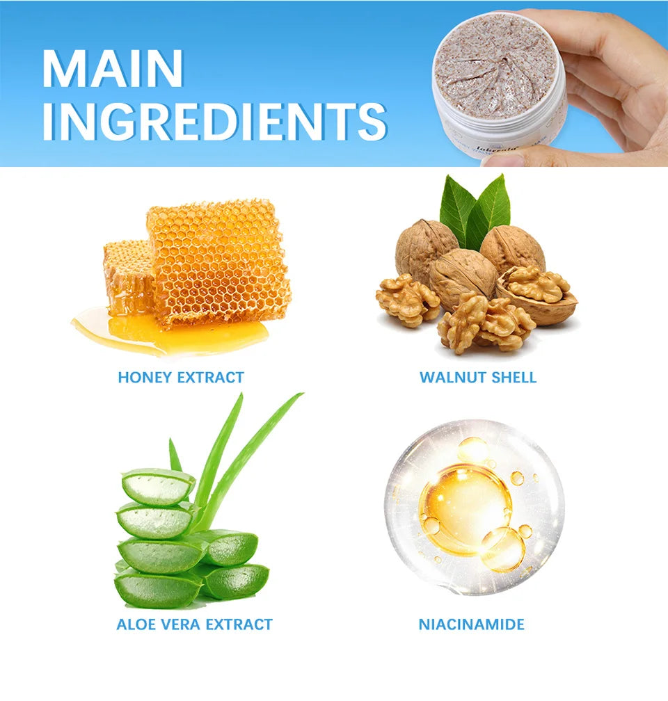 Honey Facial Scrub and Exfoliating Face Mask for Radiant Skin and Deep Cleansing