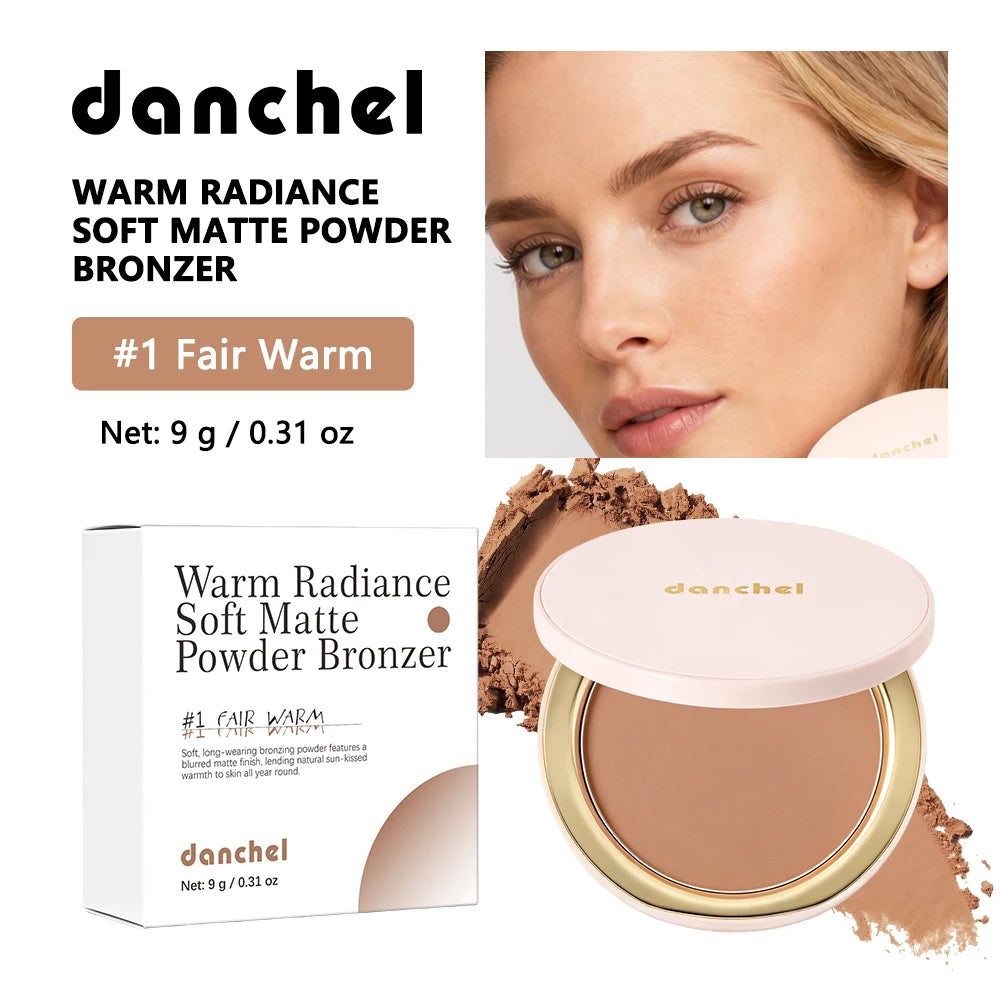 Pressed Bronzer Powder and Face Contour Makeup for Natural Matte Sun Kissed Look