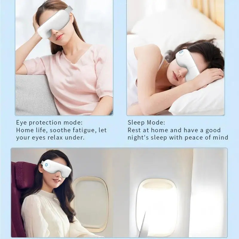 Eye Massager and Heated Compression Mask for Relaxing Tired Eyes at Home