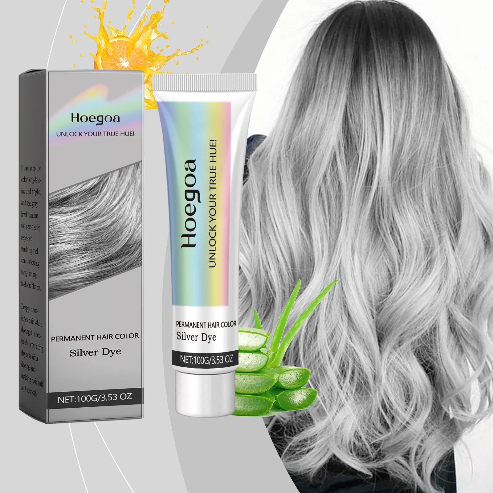 Permanent Silver Hair Dye and Gray Hair Color Cream for Salon Quality Results - 8