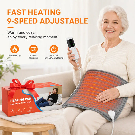 Electric Heating Pad and Heated Mat for Back Neck and Belly Relief at Home