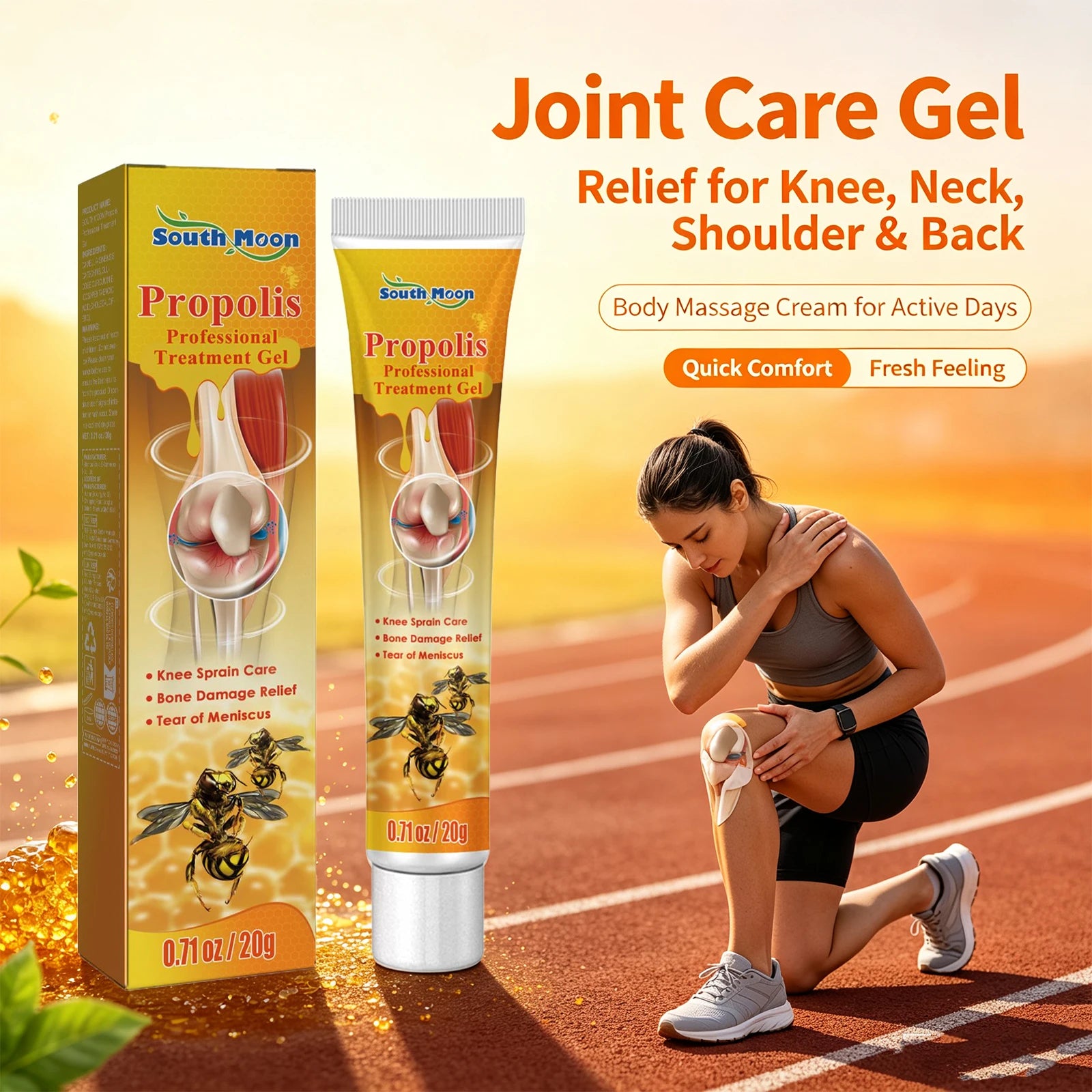 Propolis Joint Care Gel and Muscle Massage Cream for Active Daily Joint Support - 2