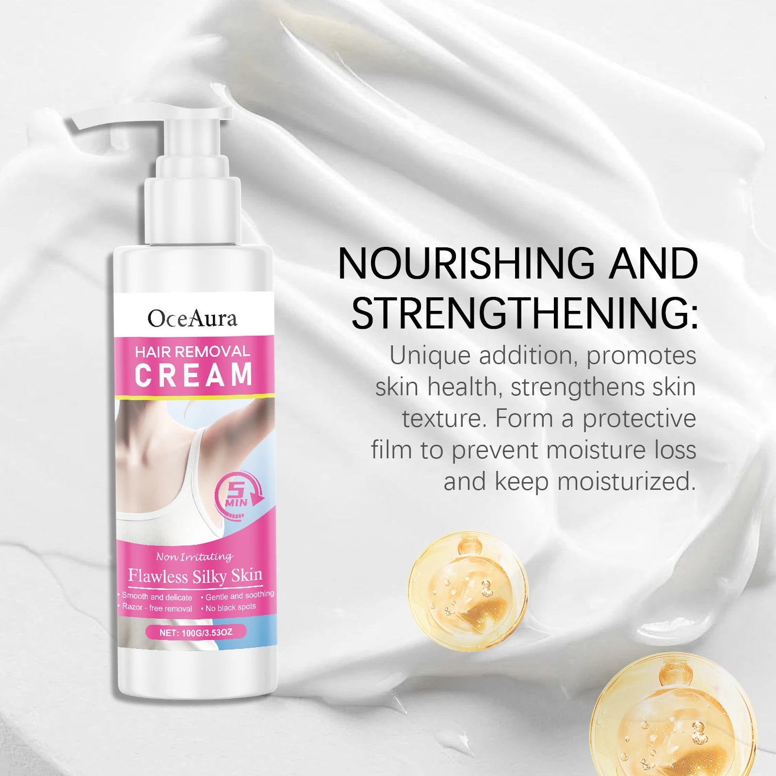Hair Removal Cream and Depilatory Lotion for Smooth Body Skin Care Routine - 10