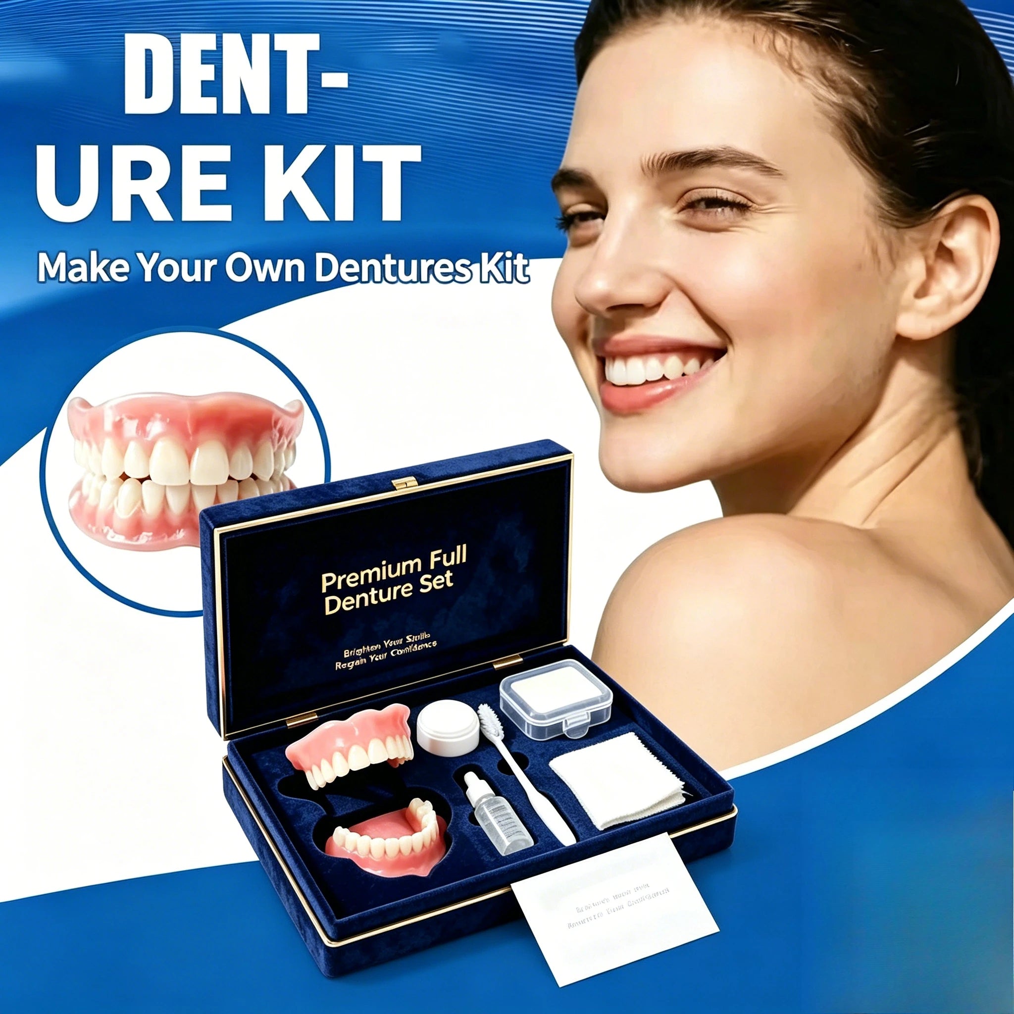 Full Mouth Denture Set and Artificial Teeth Kit for Dental Care and Oral Hygiene - 3