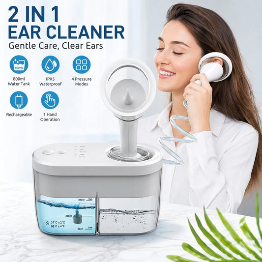 Electric Ear Wax Cleaner and Ear Irrigation System for Safe Home Ear Cleaning