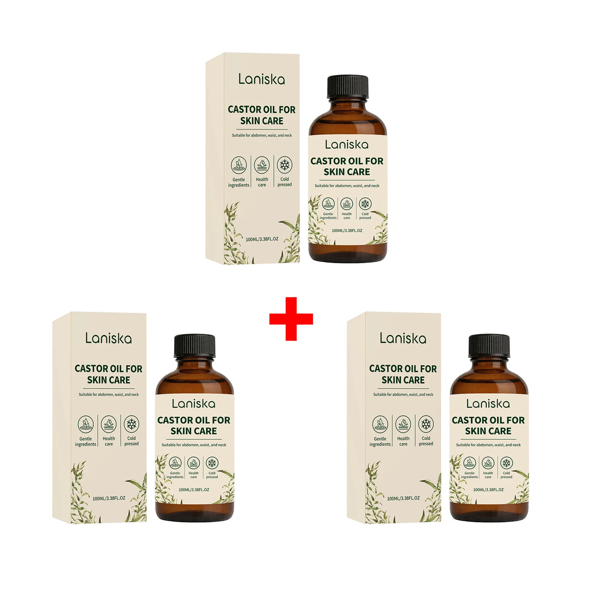 Cold Pressed Castor Oil and Moisturizing Body Care for Dry Skin and Massage