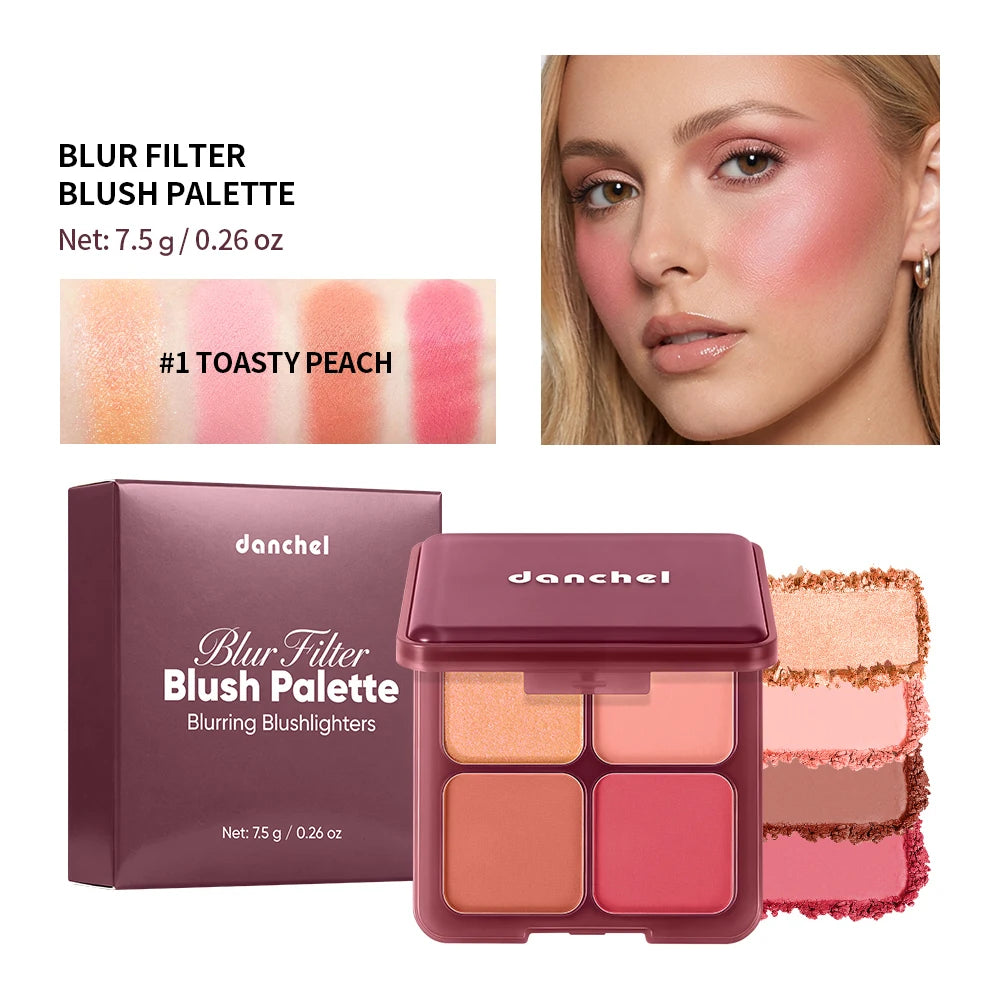 Blush Palette and Face Powder Makeup for Natural Daily Glow and Soft Focus Finish - 19