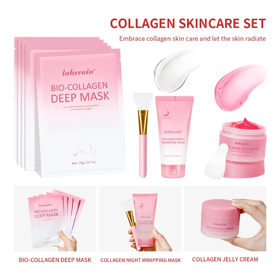 Collagen Skincare Set and Facial Mask Kit for Deep Hydration and Nourishment - 8