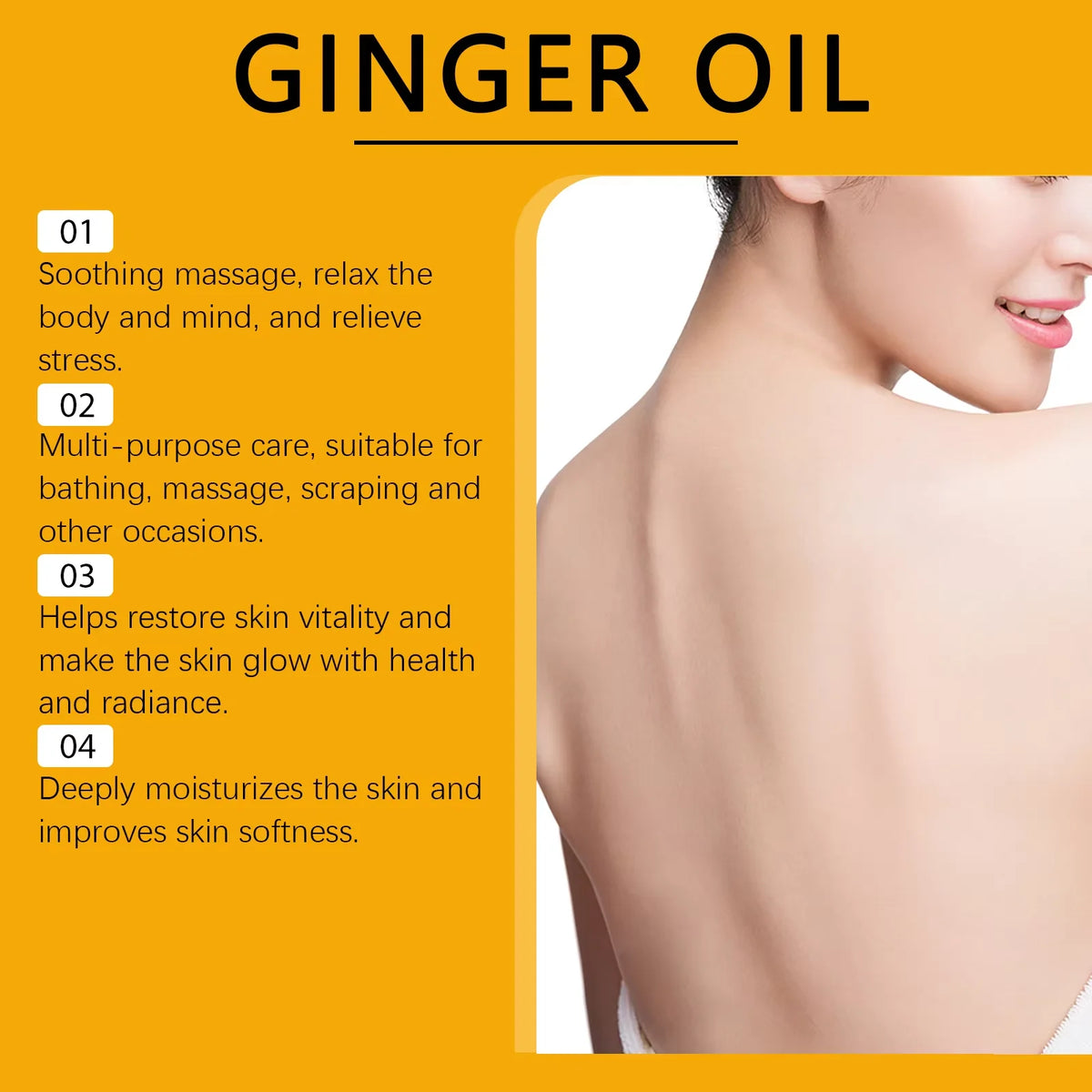 Ginger Massage Oil and Body Relaxing Essential Oil for Skin Nourishing Therapy