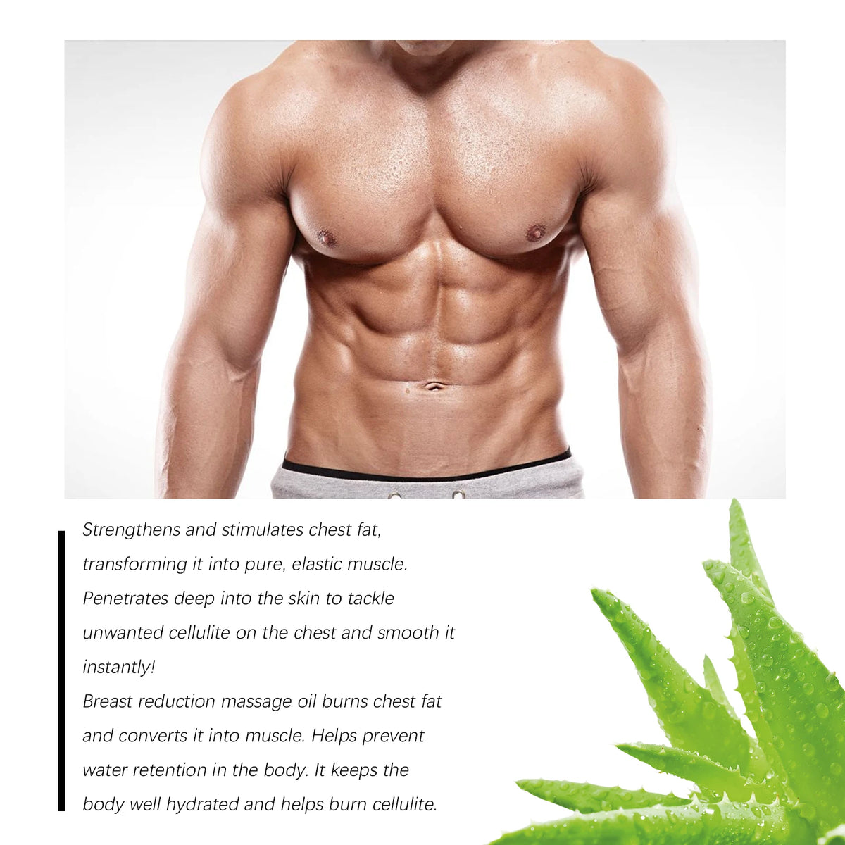 Gynecomastia Removal Spray and Chest Fat Reduction Oil for Men Seeking Muscle Shape