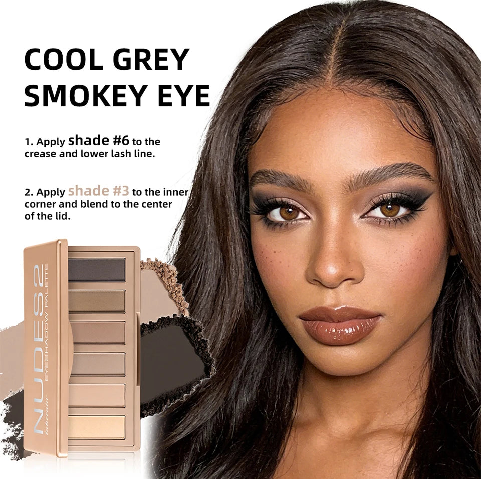 Eyeshadow Palette and Makeup Brush Set for Natural and Smoky Eye Looks