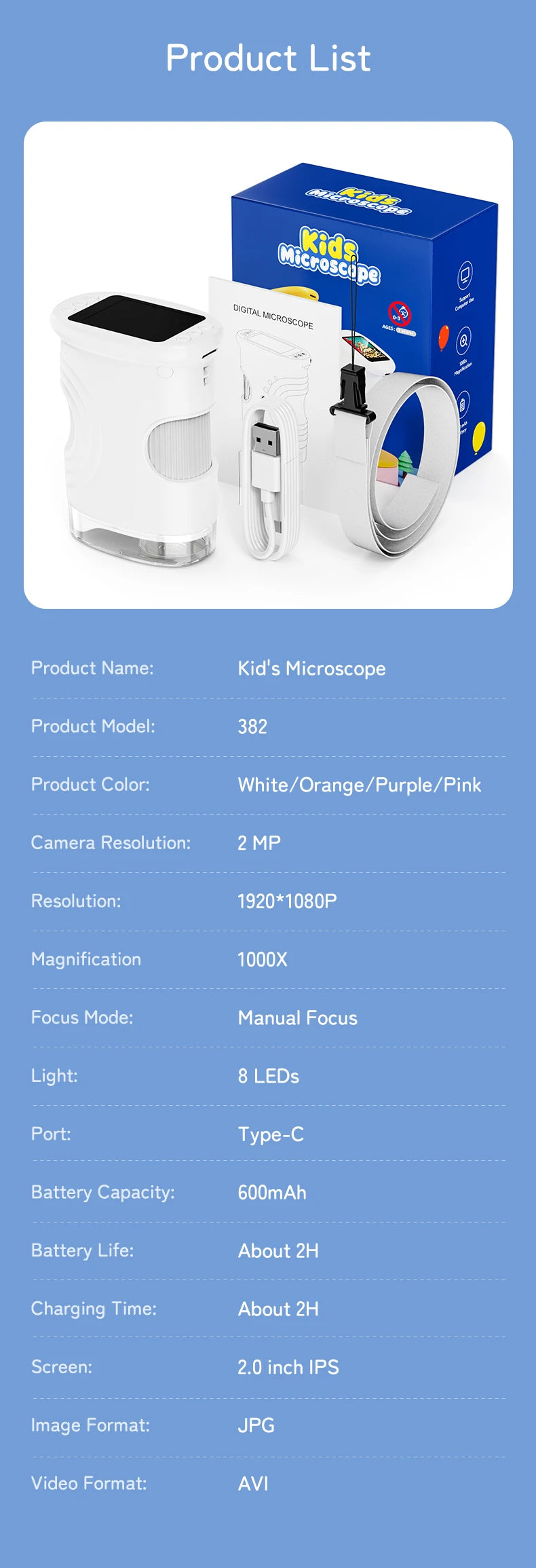 Handheld Microscope and Digital Science Toy for Kids Exploring Nature and Learning