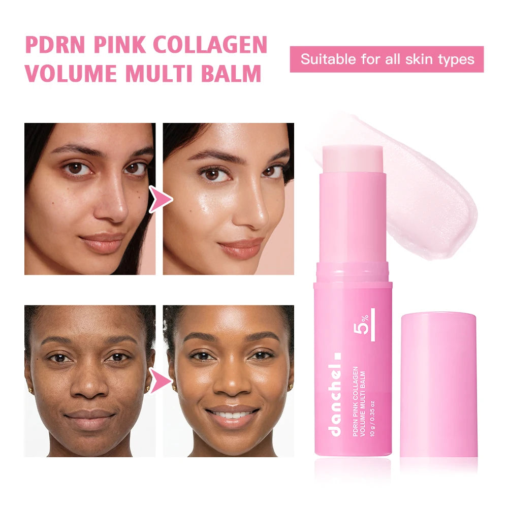 PDRN Pink Collagen Volume Multi Balm and Hydrating Face Stick for Skincare
