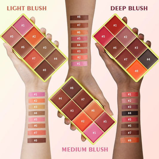 Cream Highlighter Palette and Makeup Blush Set for Professional Sculpting Looks