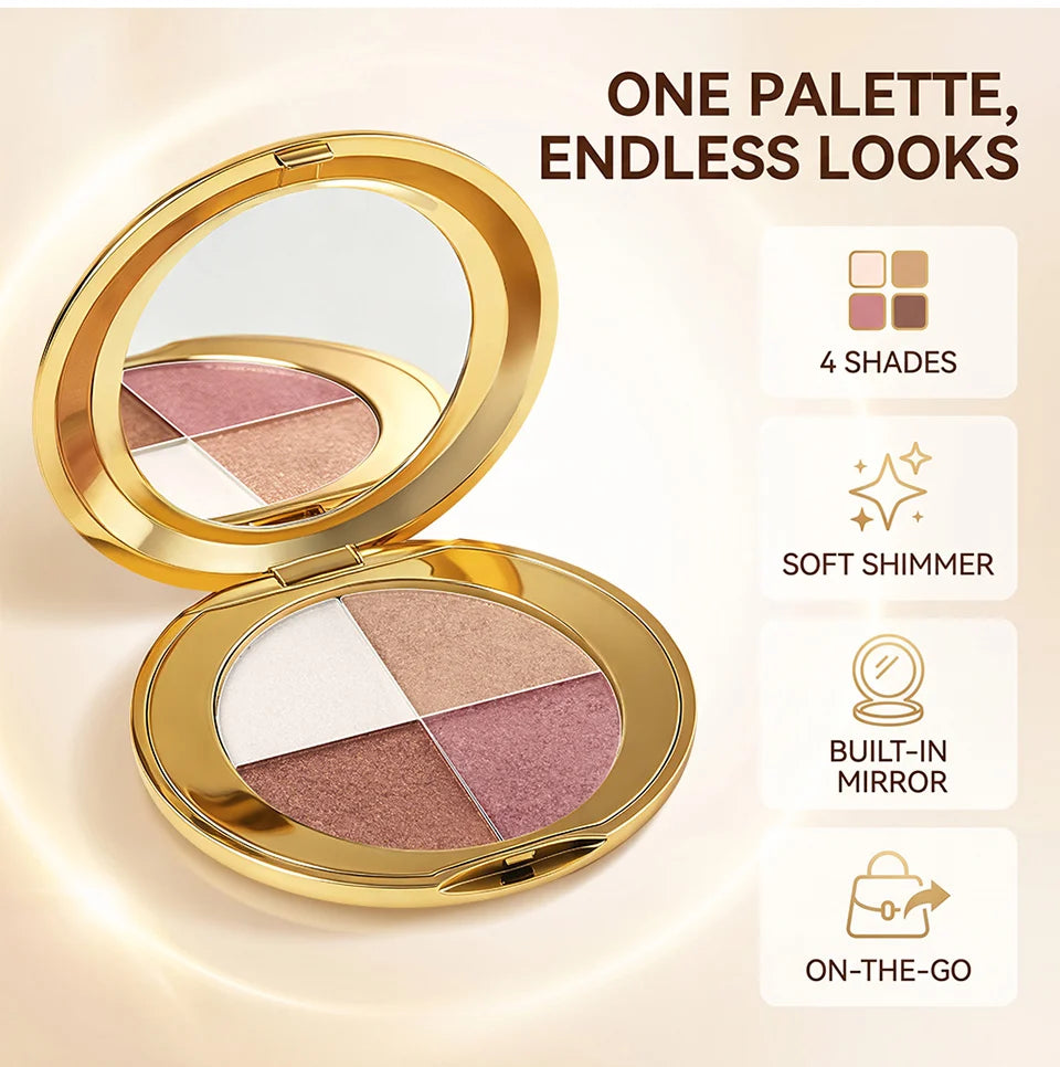 Highlighting Eye and Cheek Palette and Shimmer Makeup Kit for Radiant Daily Looks