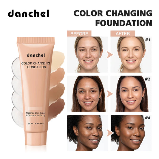 Color Changing Foundation and Liquid Makeup Base for Achieving Flawless Skin Tone