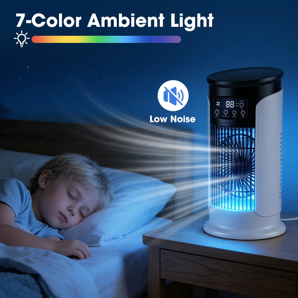 Portable Air Cooling Fan and Desktop Humidifier for Office and Home Cooling