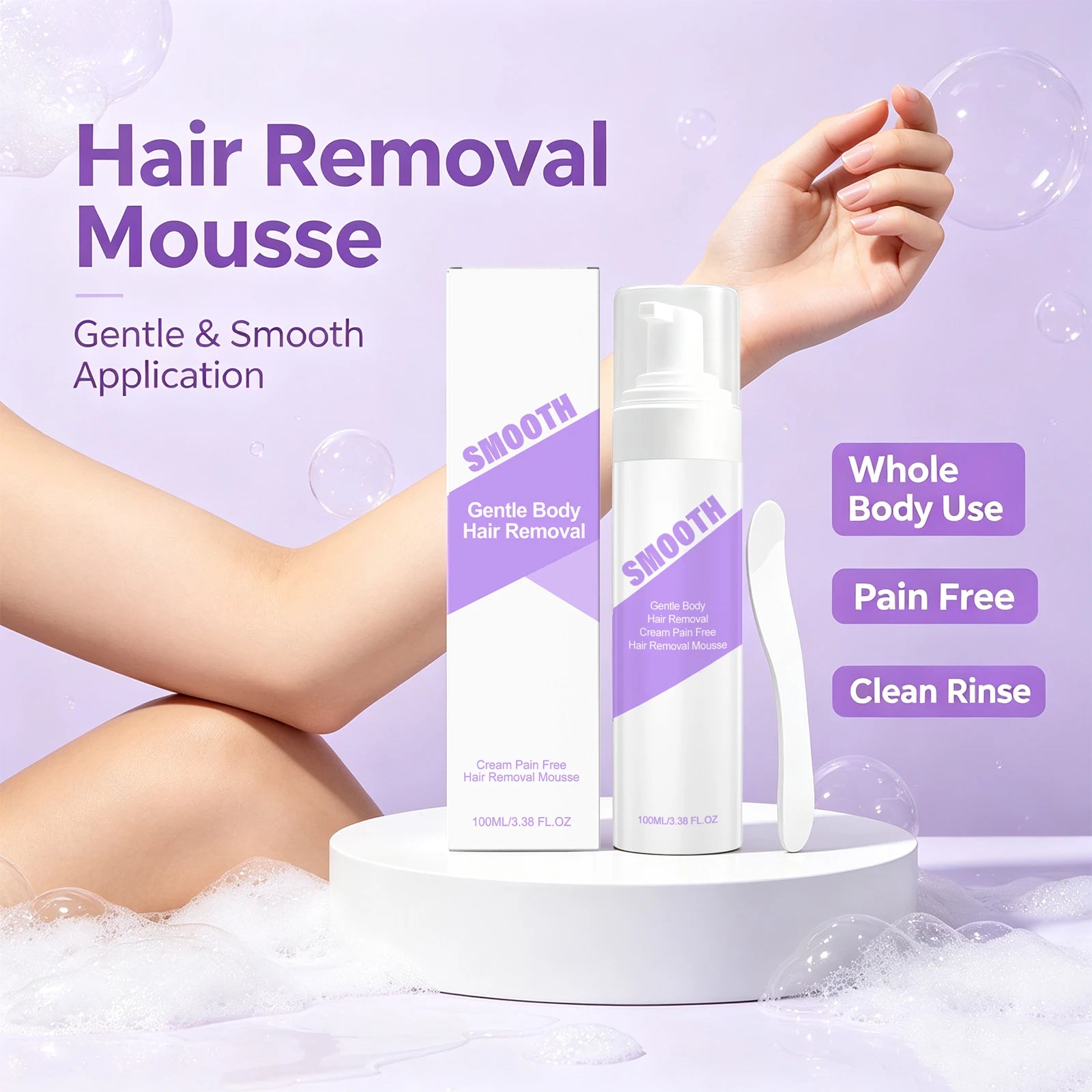 Hair Removal Mousse and Depilatory Foam for Painless Body Hair Maintenance - 5