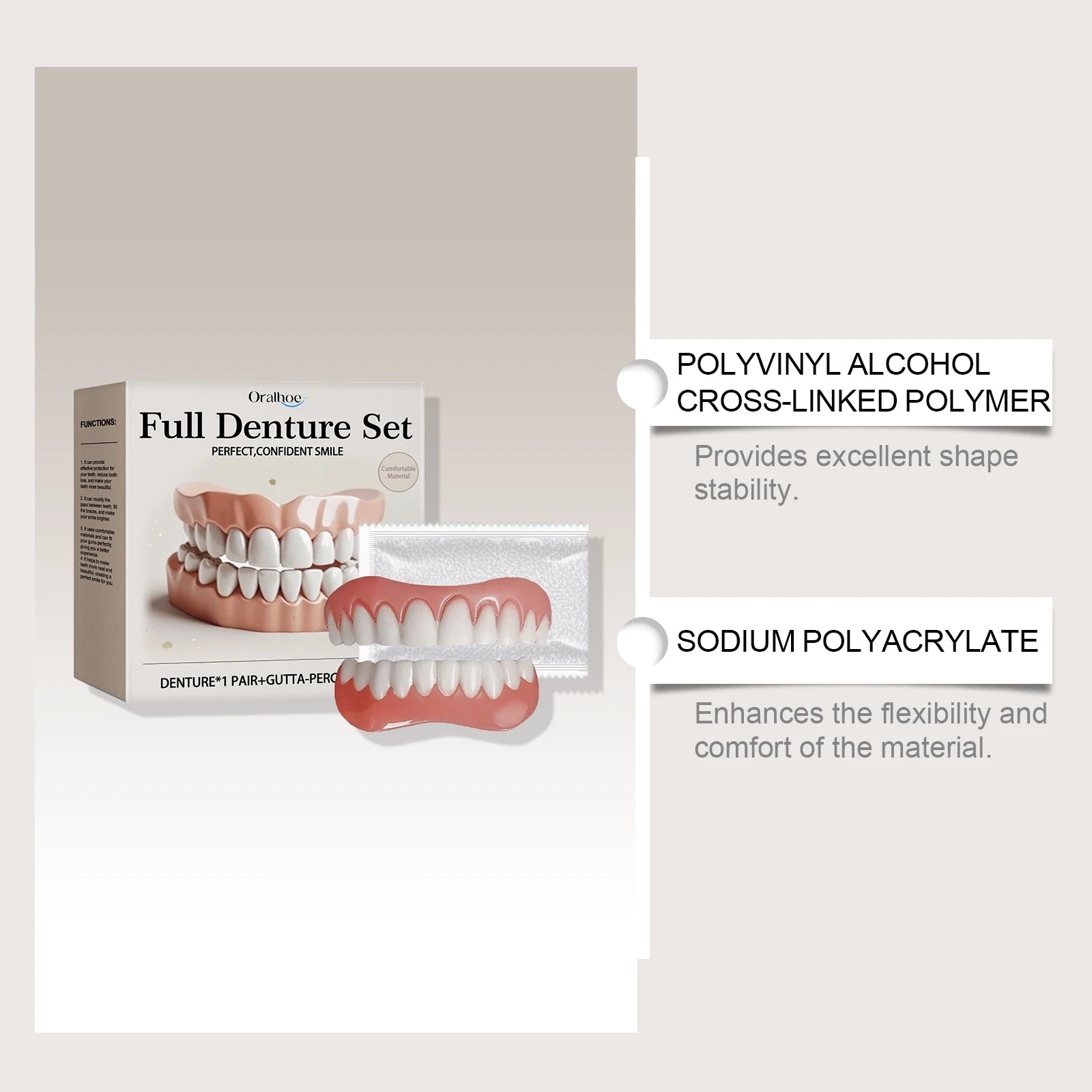 Silicone Denture Set and Temporary Teeth Repair Kit for a Brighter Smile - 12