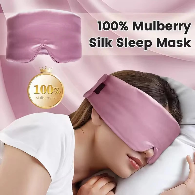 Silk Sleep Mask and Comfortable Eye Cover for Deep Sleep and Travel Relaxation
