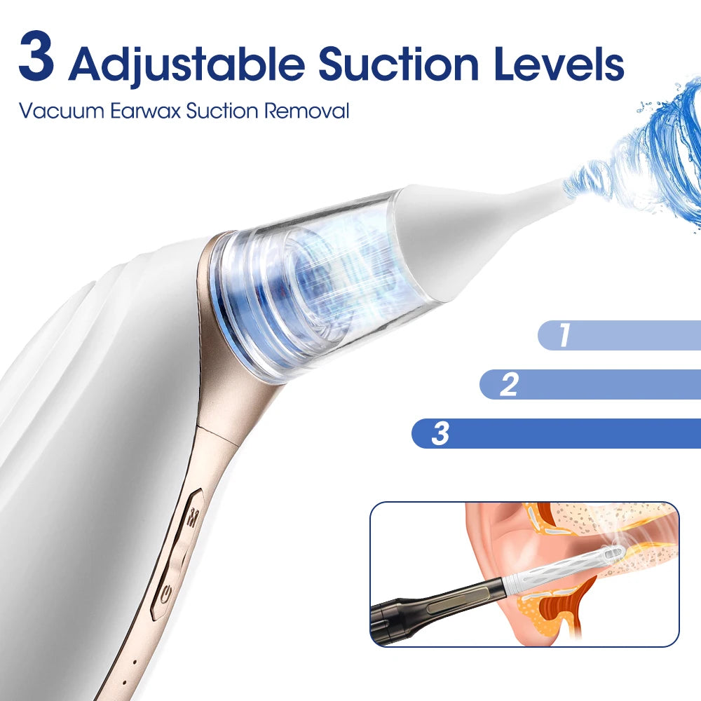 Electric Earwax Remover and Ear Suction Vacuum for Gentle Home Ear Canal Cleaning