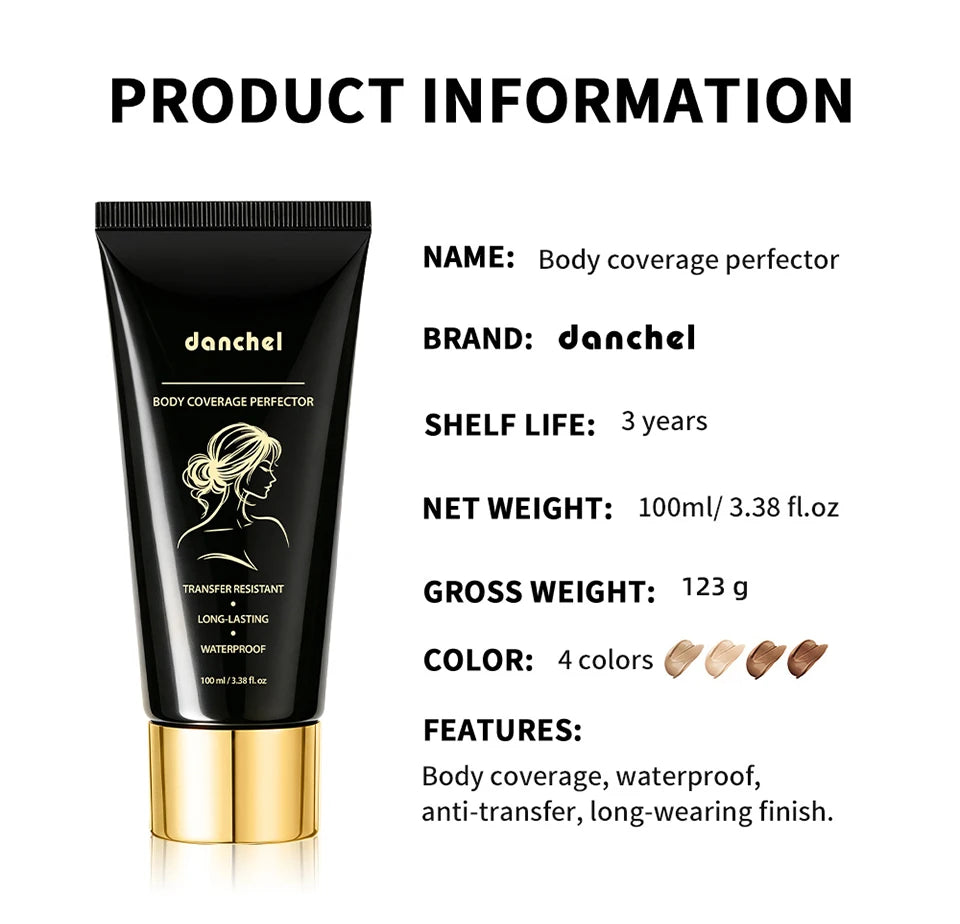 Body Coverage Concealer and Foundation Cream for Hiding Scars and Tattoos