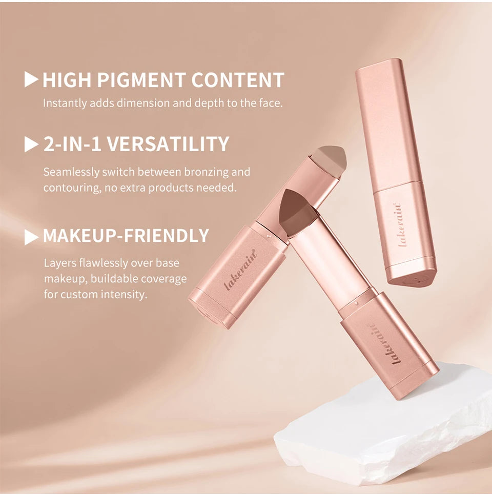 Cream Bronzing Stick and Contour Shaping Makeup for a Natural Sun Kissed Glow