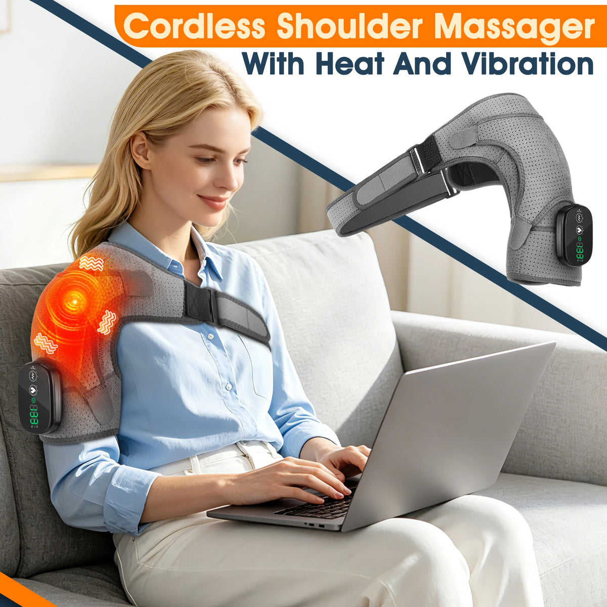 Neck and Shoulder Massager and Heating Wrap for Office Home and Travel Comfort