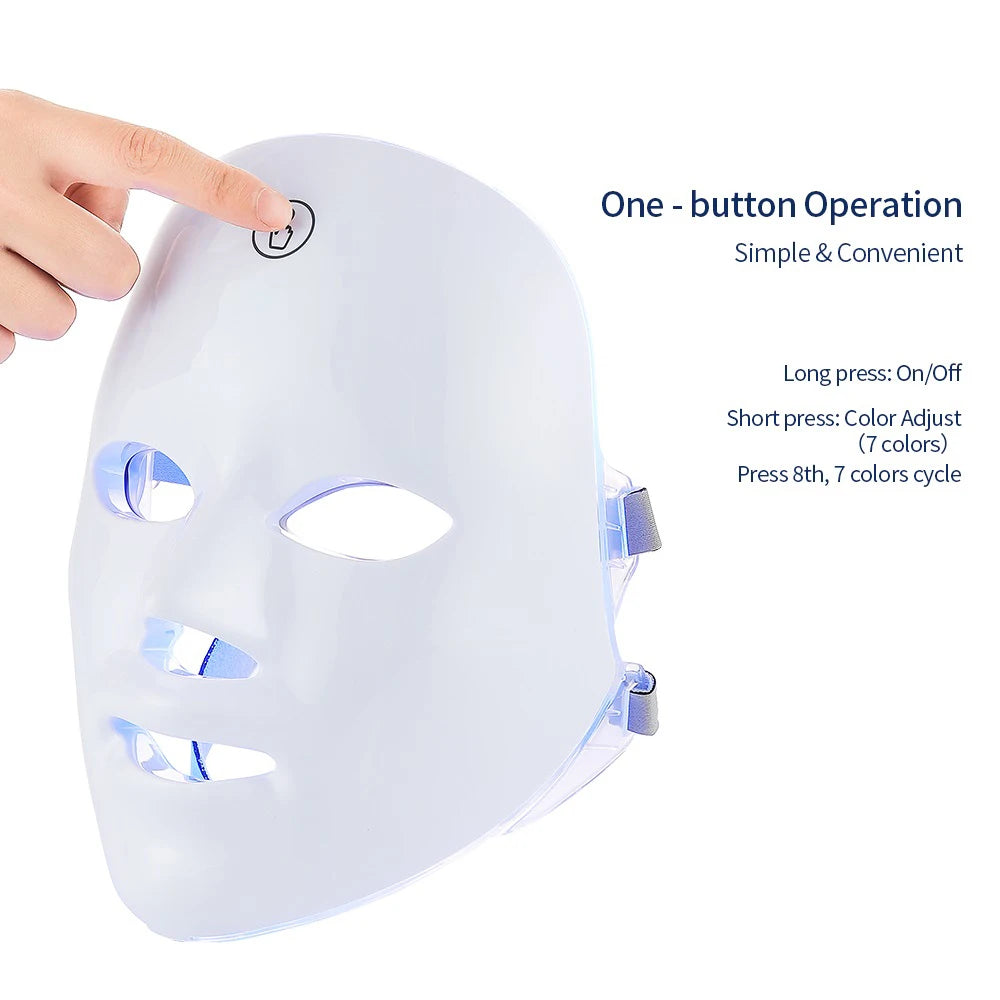 Rechargeable Facial LED Mask and Photon Beauty Device for Skin Rejuvenation at Home - 11