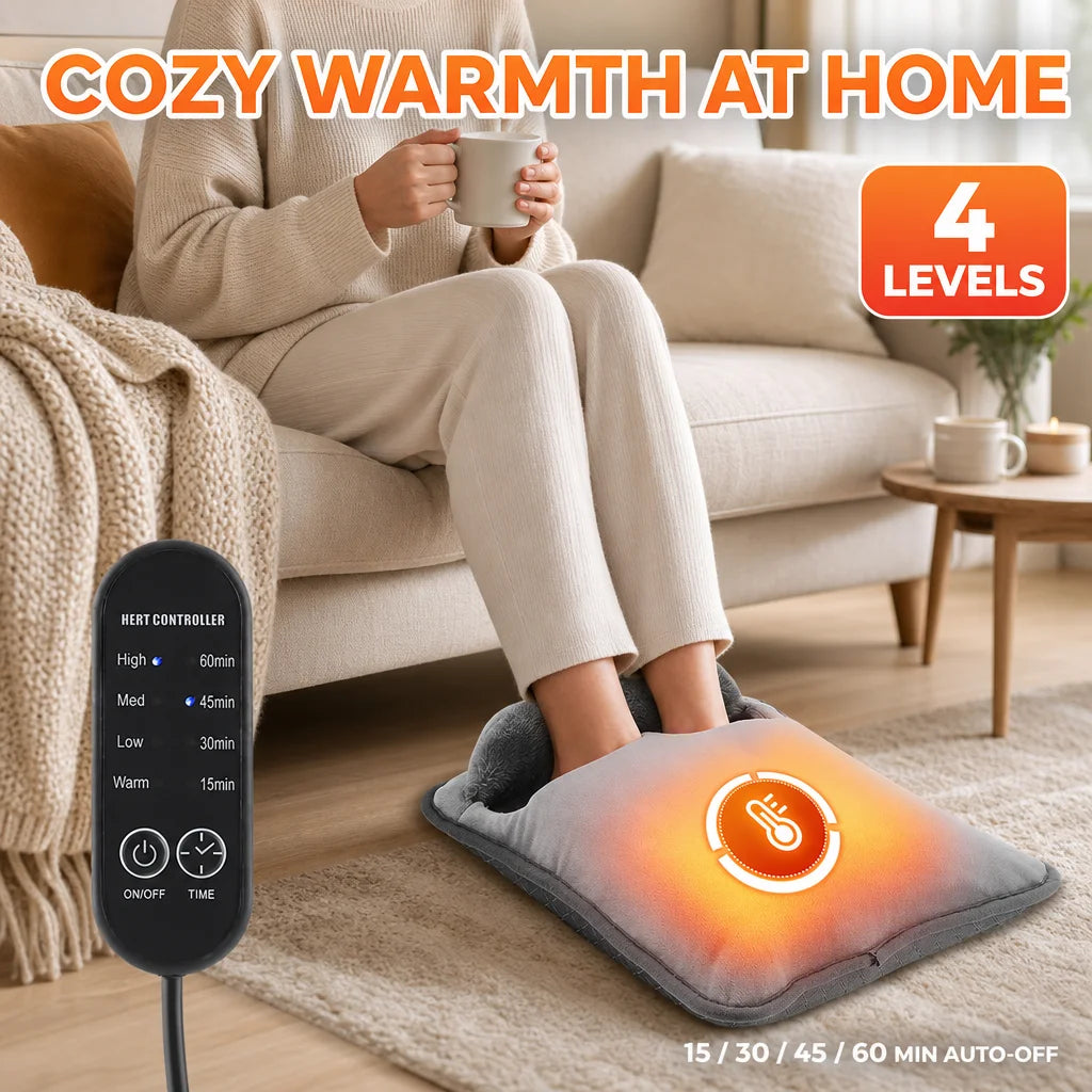 Electric Foot Warmer and Heated Cushion for Relaxing at Home or Office Work - 1