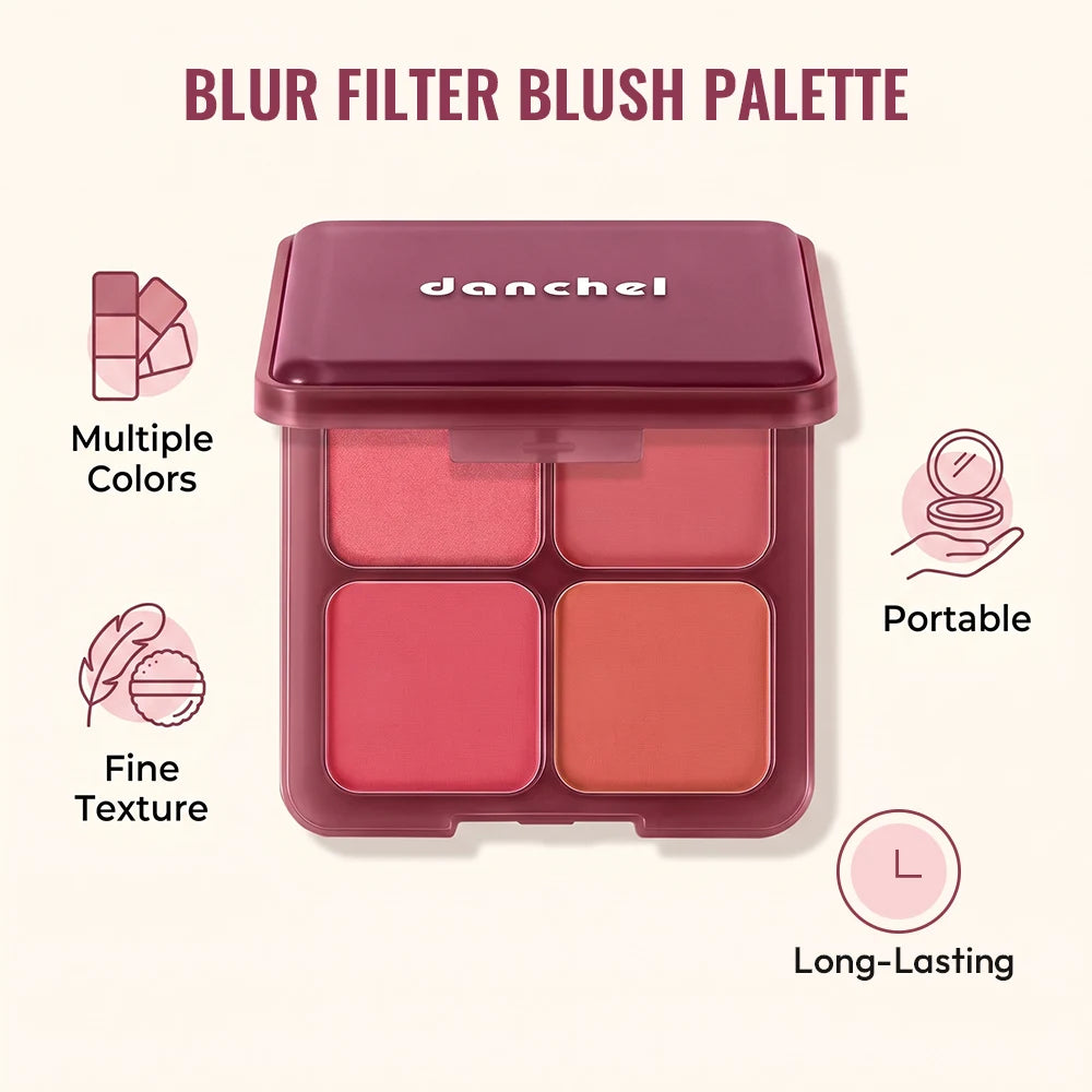 Blush Palette and Face Powder Makeup for Natural Daily Glow and Soft Focus Finish