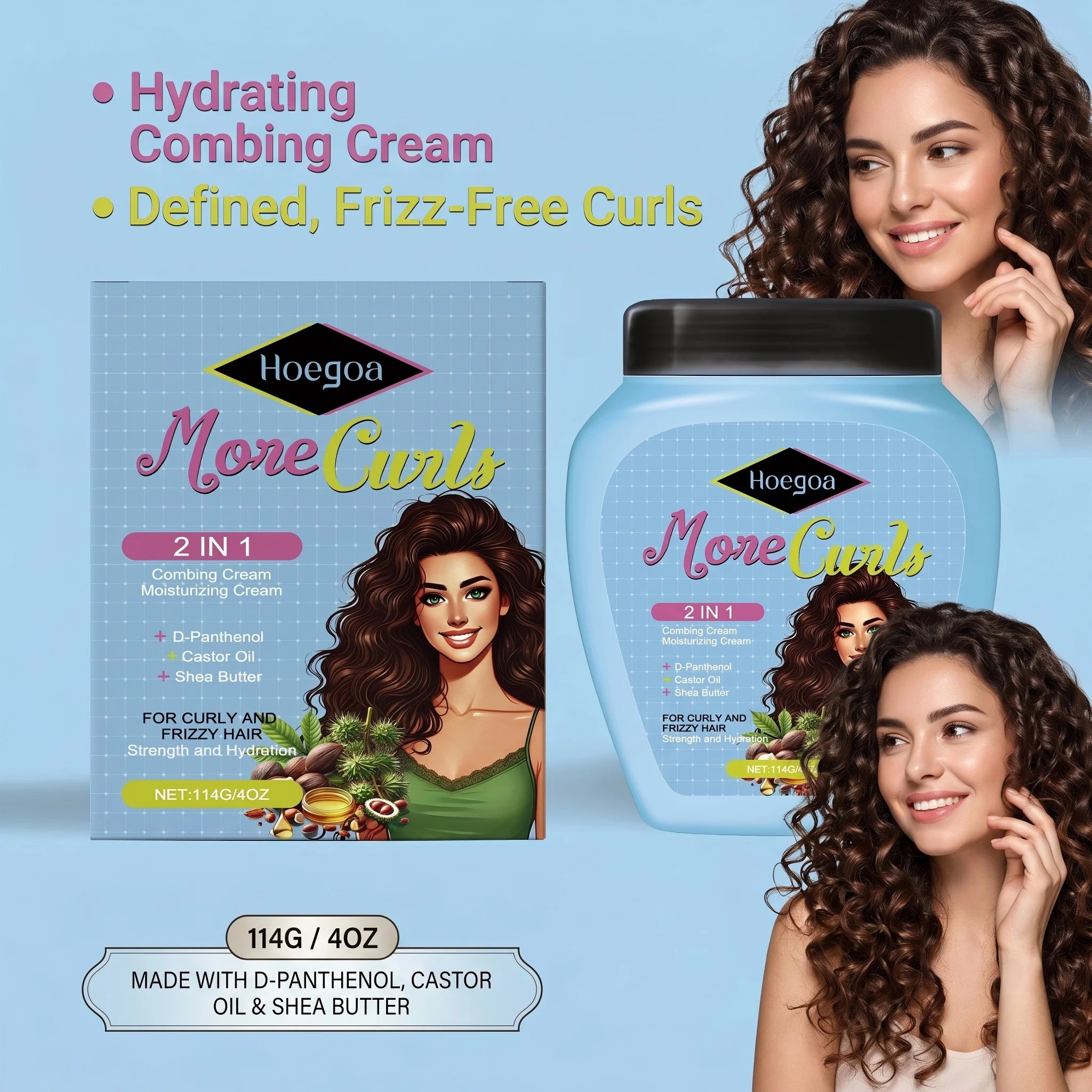 More Curls Hair Cream and Curl Defining Leave In for Hydrating Frizzy Hair - 10