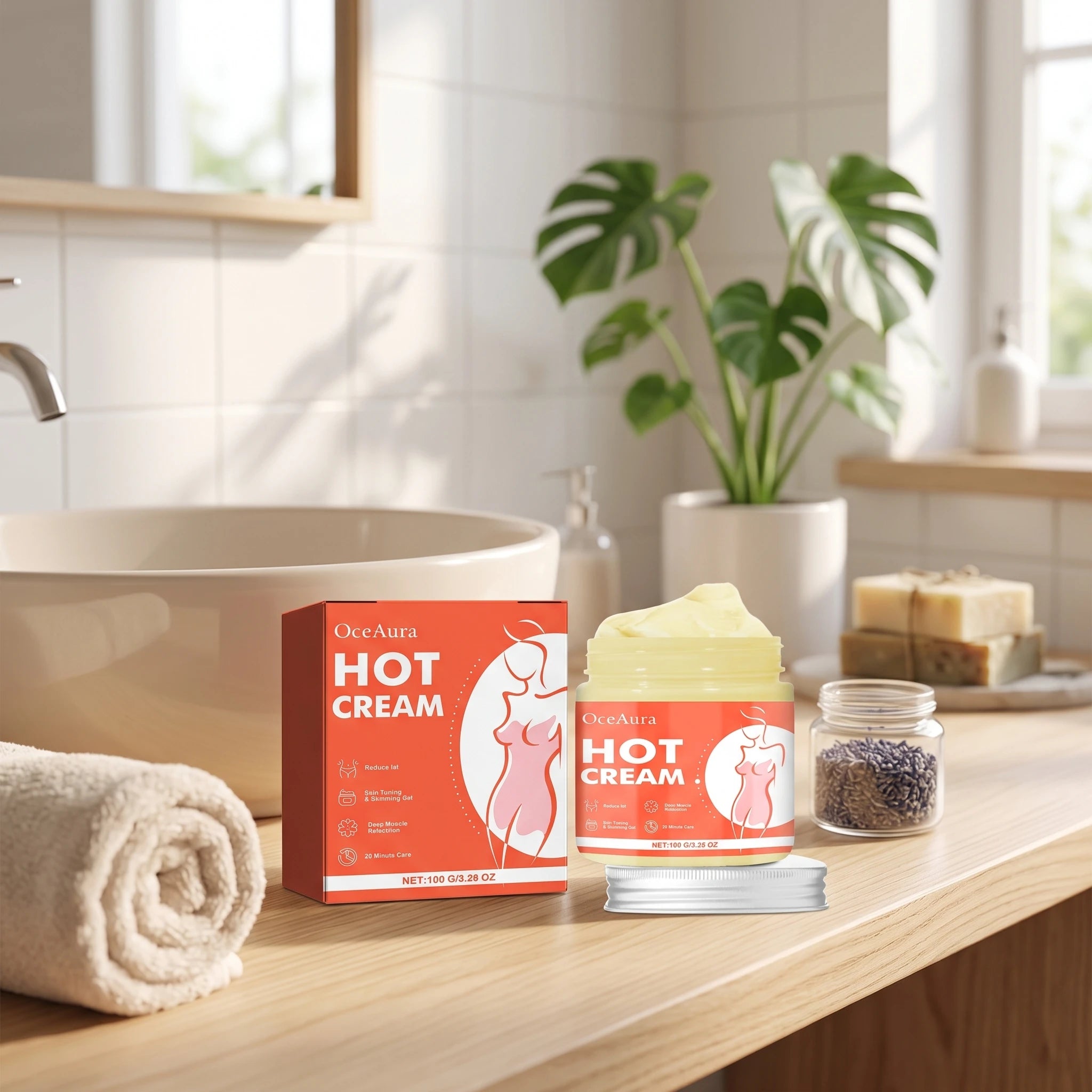 Hot Cream and Cellulite Massage Gel for Body Slimming and Skin Tightening - 5